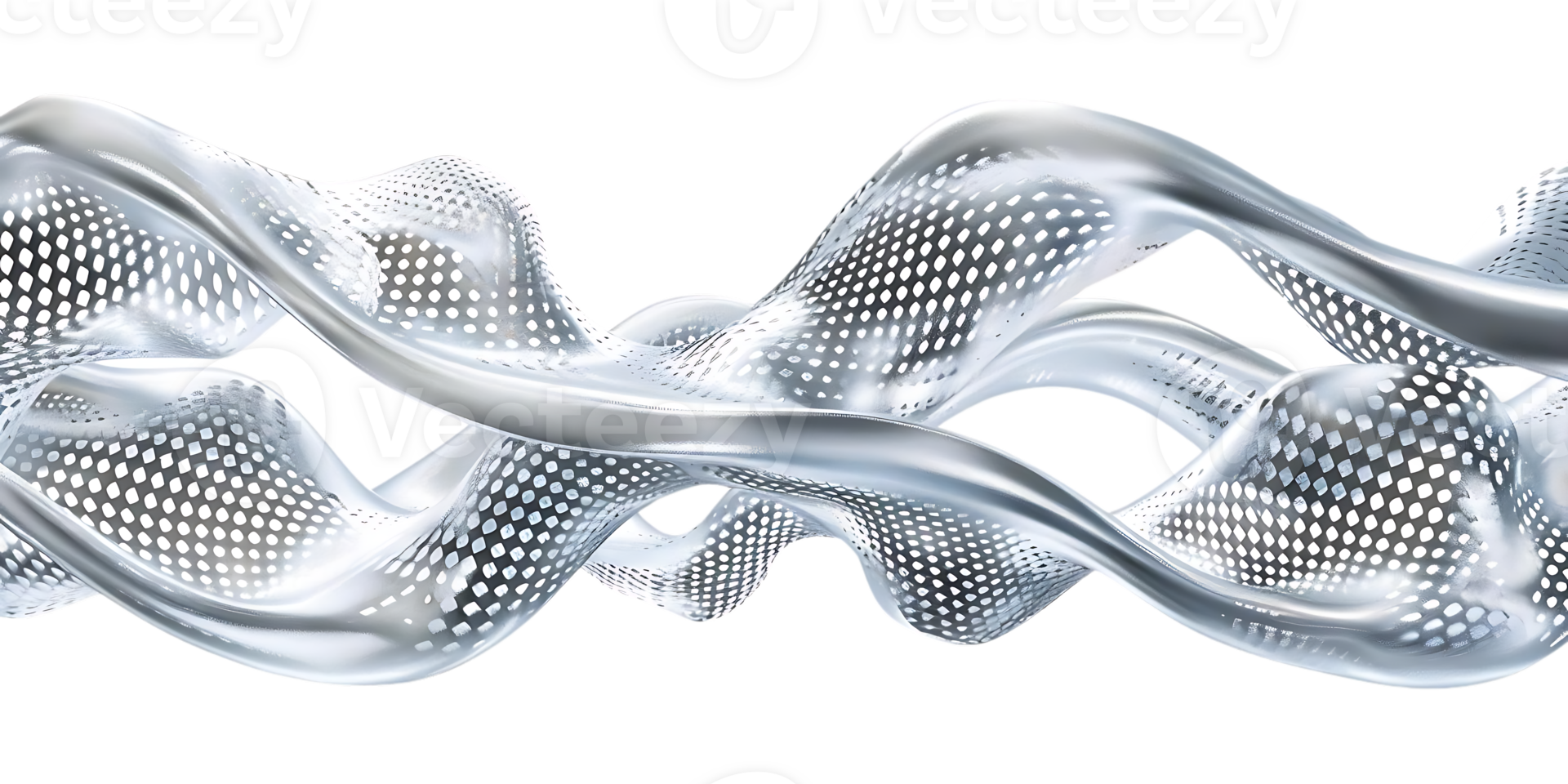 Abstract Silver Wave with Dotted Texture on Transparent Background png