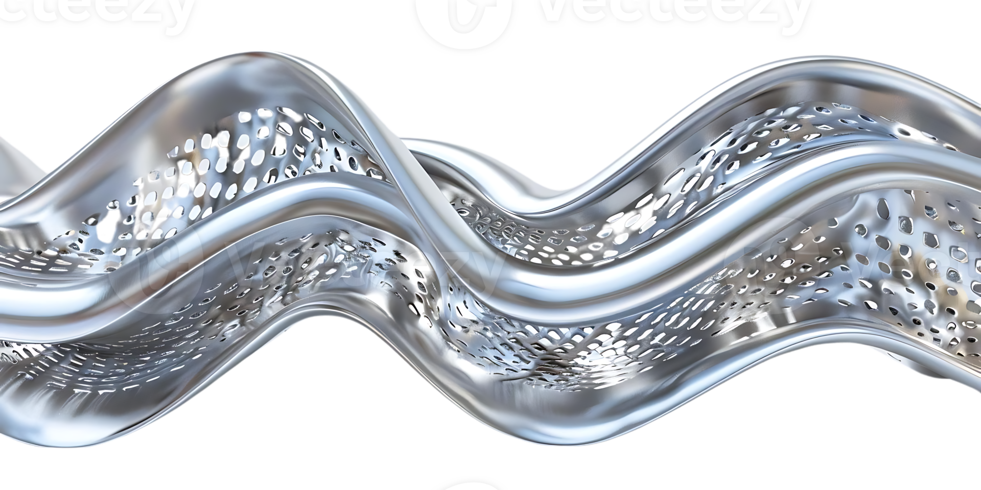 Metallic Mesh Waving and Flowing with a Transparent Background png
