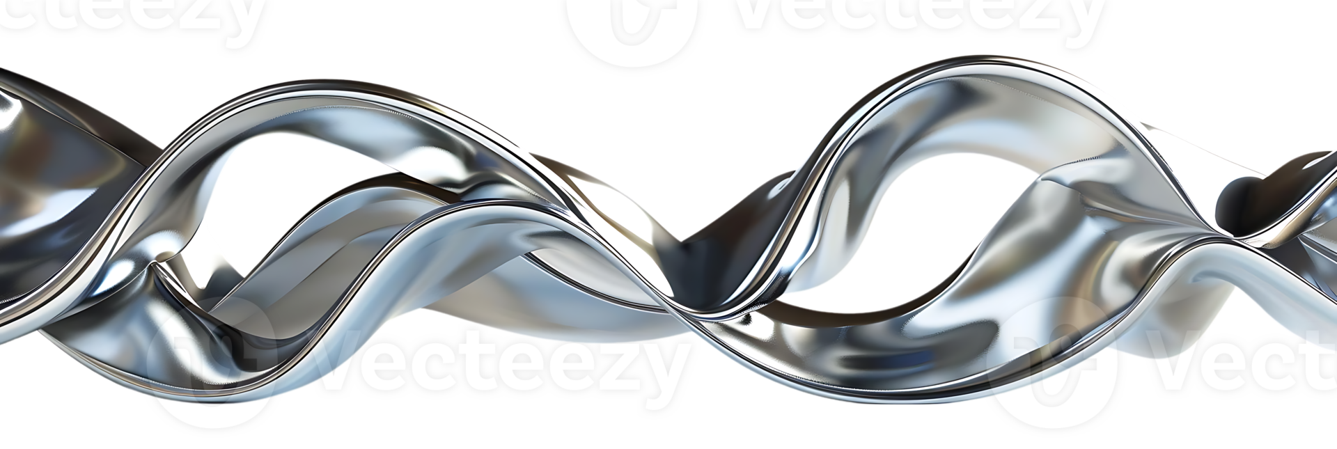 Metallic Waves Flowing and Twisting on a Transparent Background, A Modern and Stylish Design for Digital Art png
