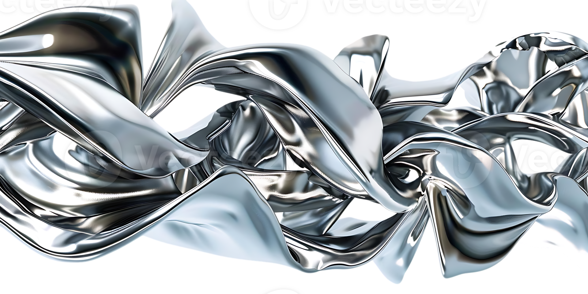 Abstract Silver Metallic Form with a Transparent Background, a Captivating and Sleek Design png