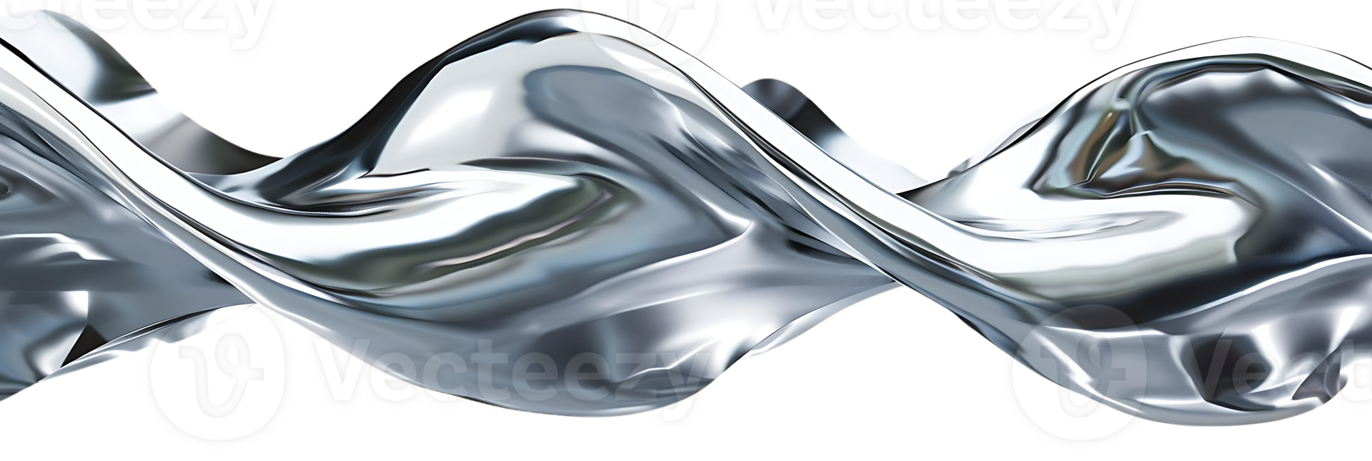 Silver Fabric Waves with a Transparent Background, Creating a Modern and Abstract Design png