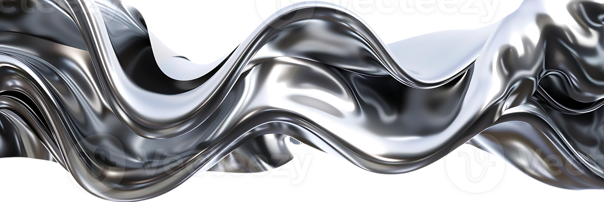 Silver Fabric Waves with a Transparent Background, a Sleek and Modern Design Element png
