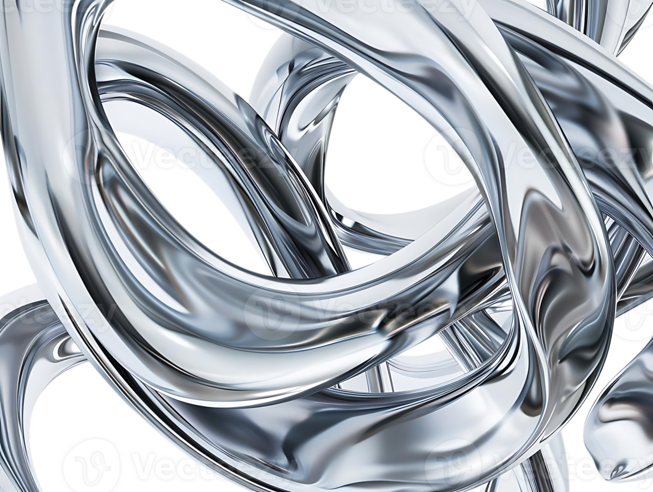 Metallic Abstract Art with Transparent Background, Shiny Silver, Reflective, Curvy Lines, Modern Design, Abstract Shape, 3D Rendering, Liquid Metal, Flowing, Seamless Loop, Design Element, Creative Concept, Abstract Background, Minimalist Art, Abstract Il png