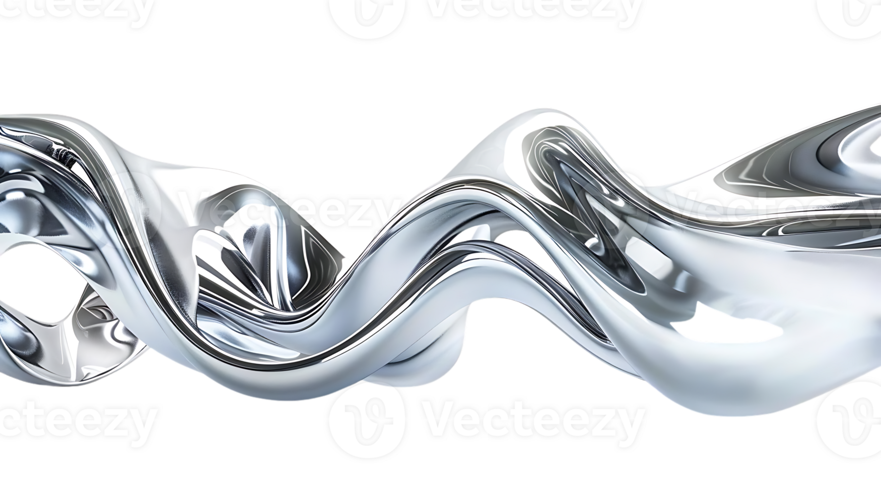 Abstract Silver Liquid Waving in a Loop with a Transparent Background png