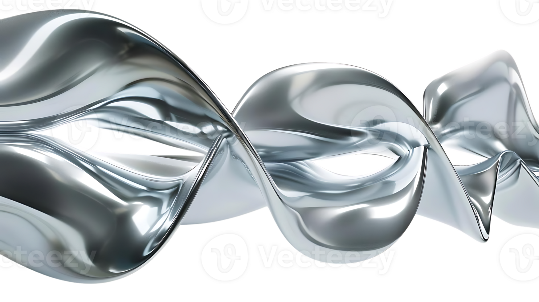 Abstract Silver Shape with a Transparent Background,  Metallic Design with a Smooth and Shiny Surface,  Curved Lines and Flowing Form,  Abstract Background with a Metallic Theme png
