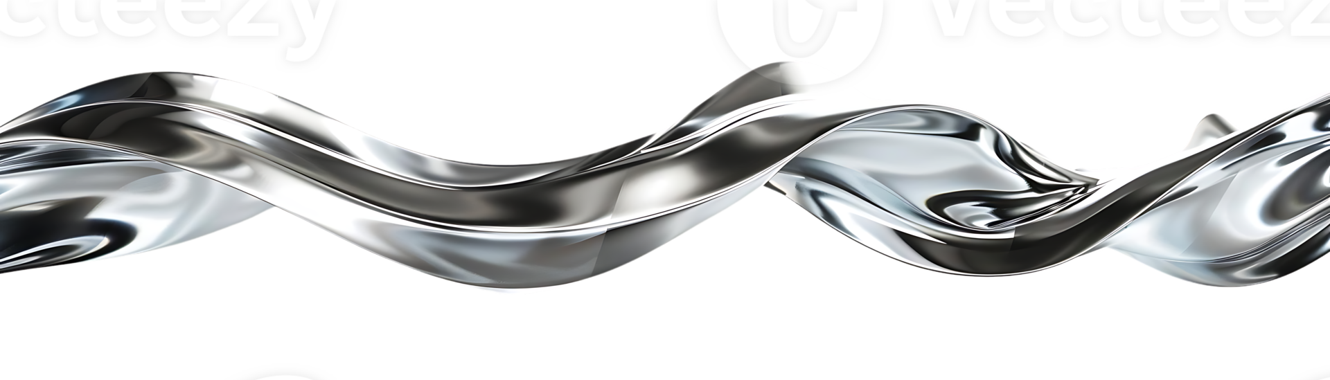 Silver Liquid Flowing with a Transparent Background png