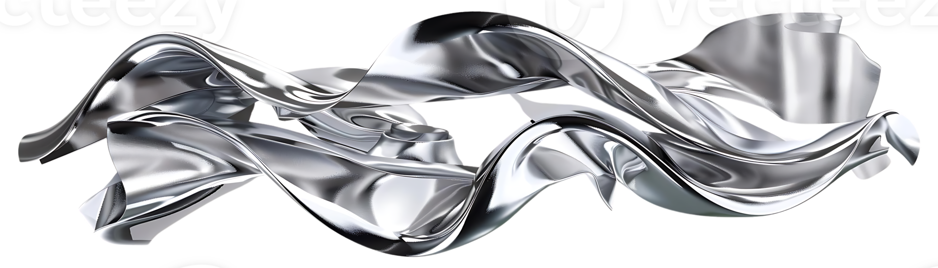 Abstract Silver Waves with a Transparent Background, Creating a Modern and Sleek Design png