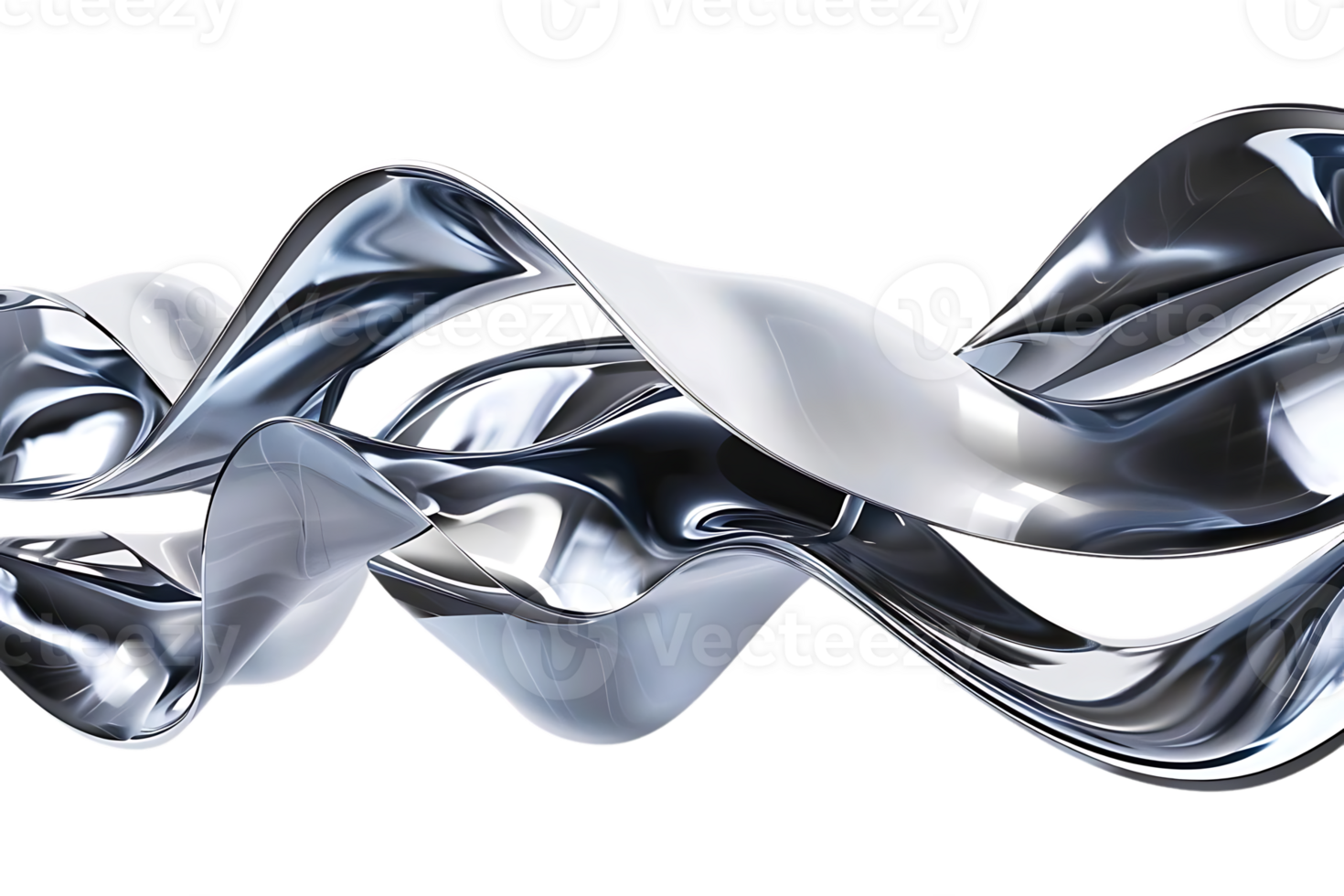 Abstract Liquid Metal Swirls with a Transparent Background, Creating an Elegant and Modern Design for Your Project png