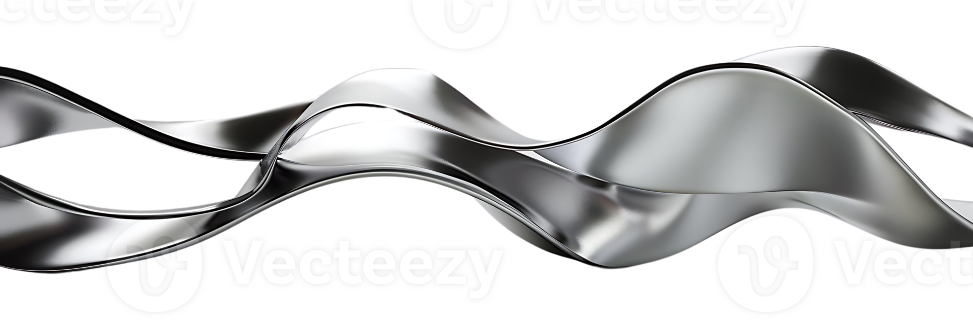 Metallic Waves Flowing Gracefully on a Transparent Background, Creating a Sleek and Modern Design png