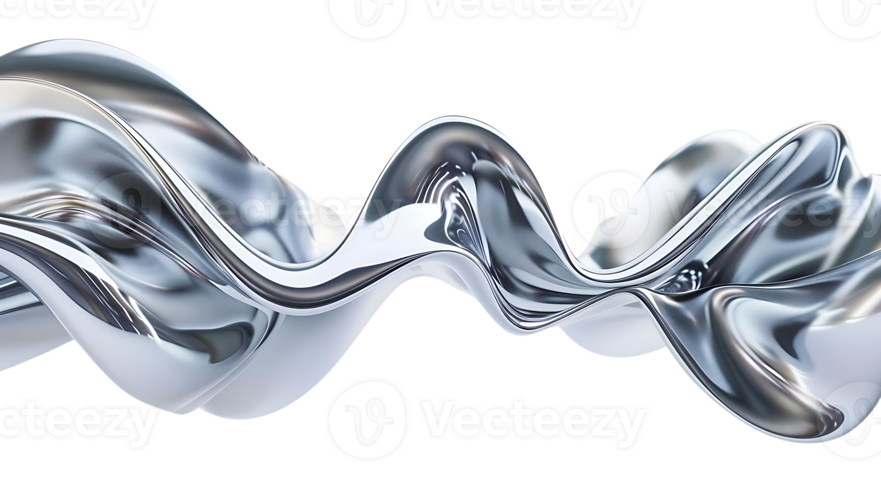 Silver Liquid Wave with a Transparent Background png
