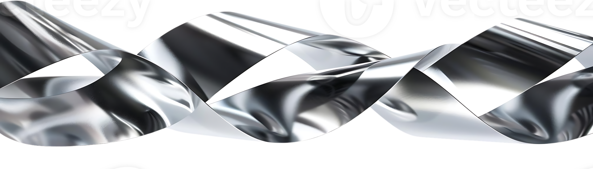 Metallic Ribbon Twisting and Turning with a Transparent Background png