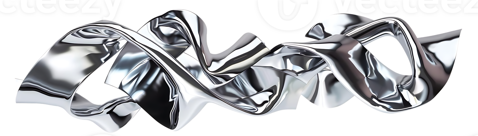 Abstract Metal Sculpture with Transparent Background png