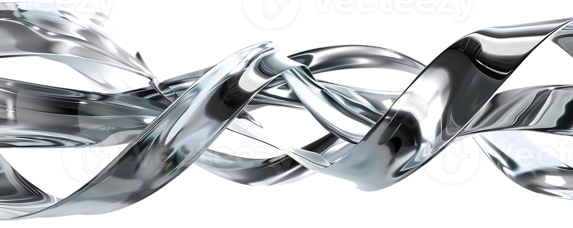 Metallic Ribbon Abstract Design with Transparent Background,  a Futuristic and Modern Aesthetic png