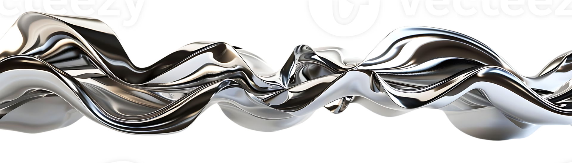 Metallic Waves Flowing Across a Transparent Background, Creating a Striking Visual Display of Texture and Form png