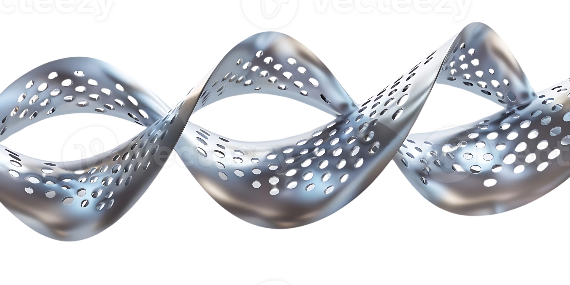 Abstract Metal Structure with Transparent Background, A Metallic Spiral with Holes, Silver Spiral on Black,  Metal Wireframe Model, 3D Render of Metal,  Silver Metallic Design, Abstract Shape,  Silver Spiral Design,  Metallic Object with Holes,  Wireframe png