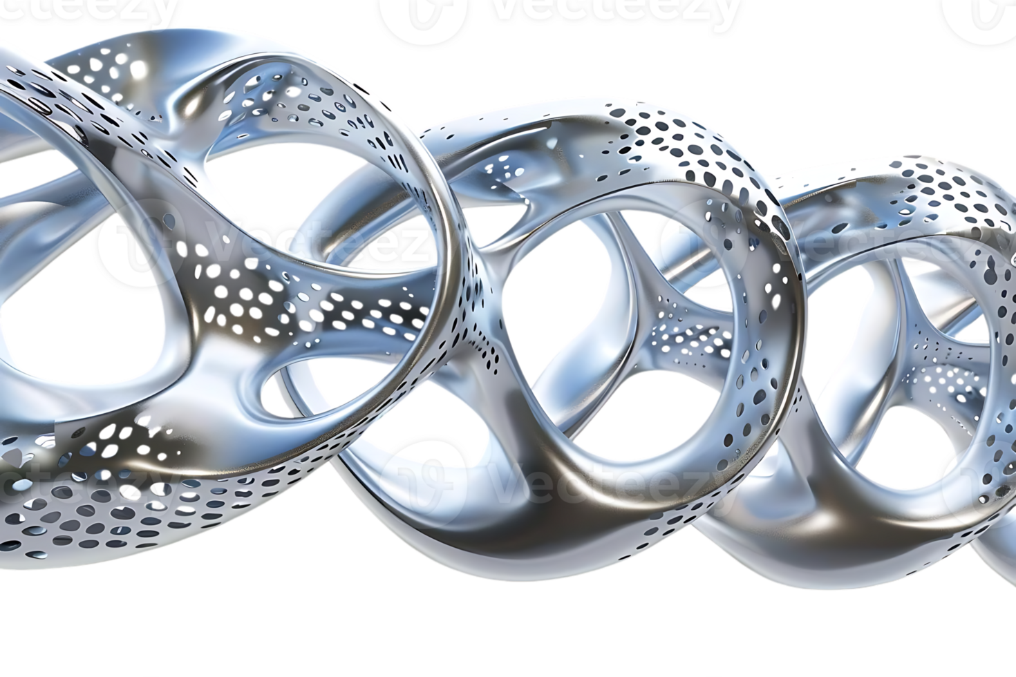 Abstract Metal Rings Intertwine, Creating a Seamless Loop with a Transparent Background png