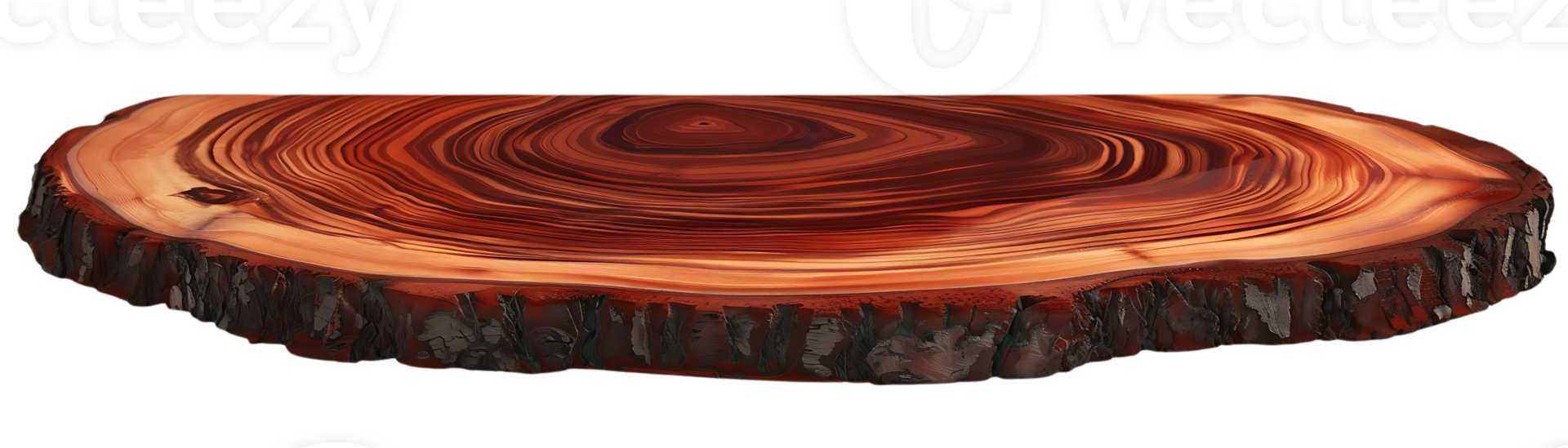 Stunning Redwood Tree Slice with Transparent Background,  Showcasing Nature's Beauty and Natural Wood Grain png