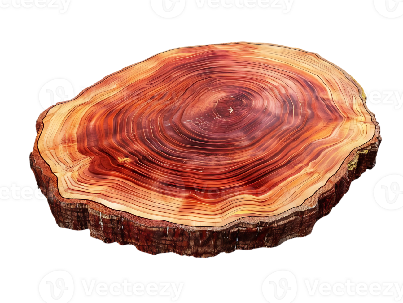 Redwood Tree Slice with Transparent Background, Featuring Beautiful Grain Patterns and Unique Texture png