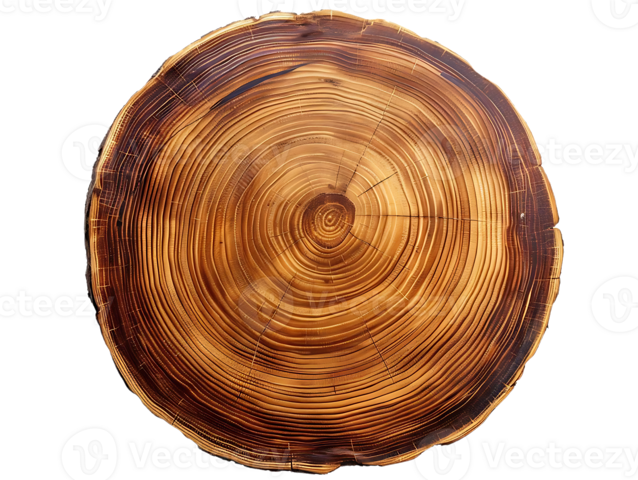 Tree Rings Show Growth Pattern, Natural Wood Texture with Transparent Background png