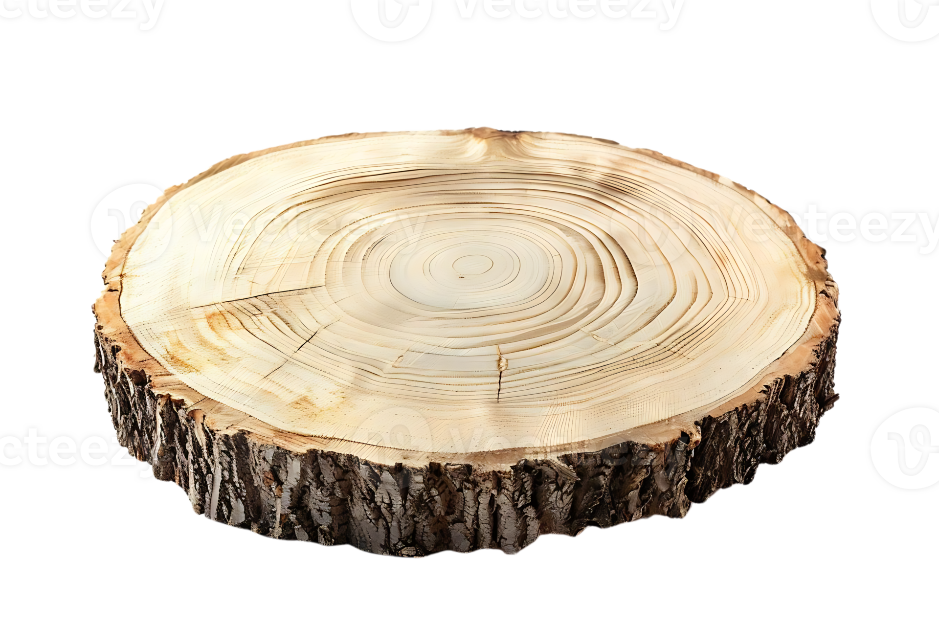 Natural Wood Slice with Transparent Background Rustic Tree Trunk