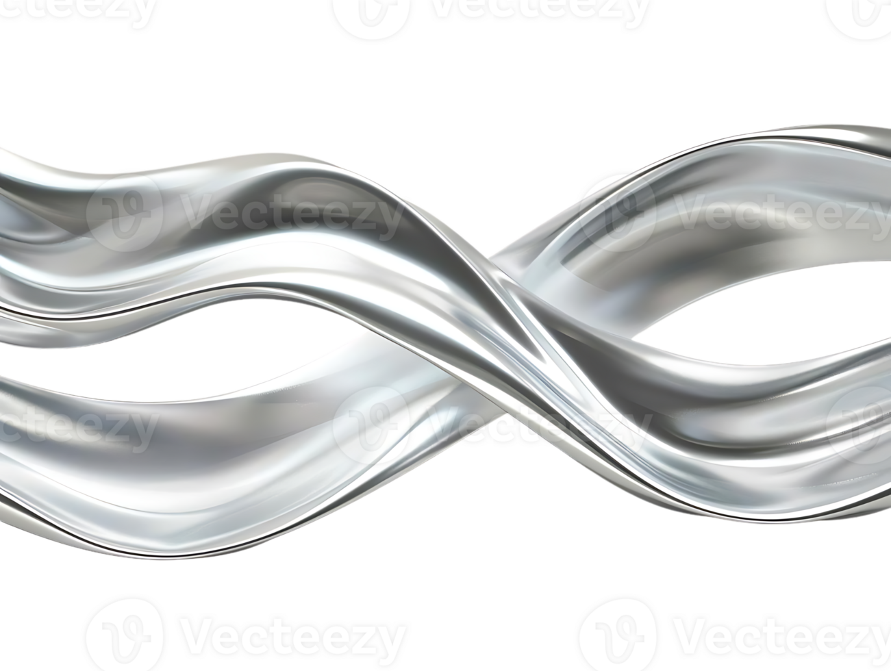 Silver Liquid Swirling and Flowing Seamlessly on a Transparent Background png