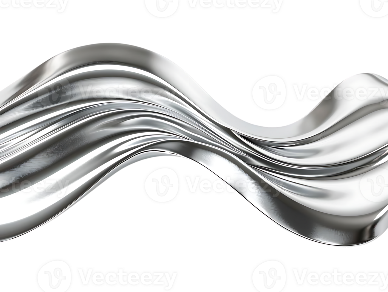 Silver Fabric Drapes Gracefully with a Transparent Background, Creating a Stunning Visual Effect png