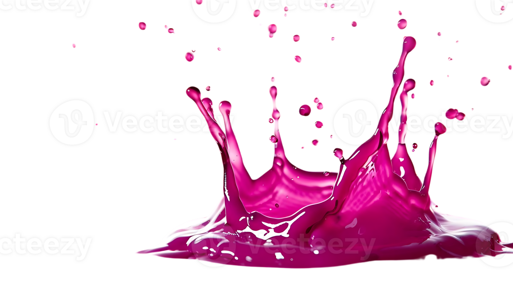 Pink Liquid Splashing on a Transparent Background, Creating a Vibrant and Dynamic Image png