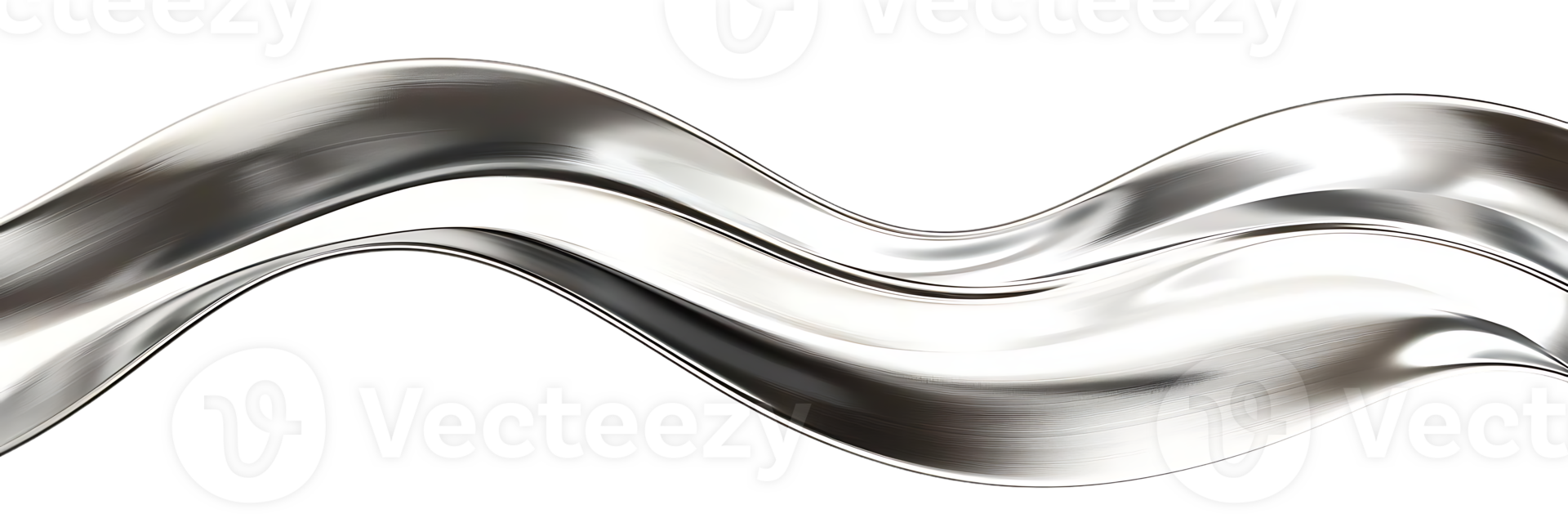 A Shiny Silver Wave, Fluid and Elegant with a Transparent Background png