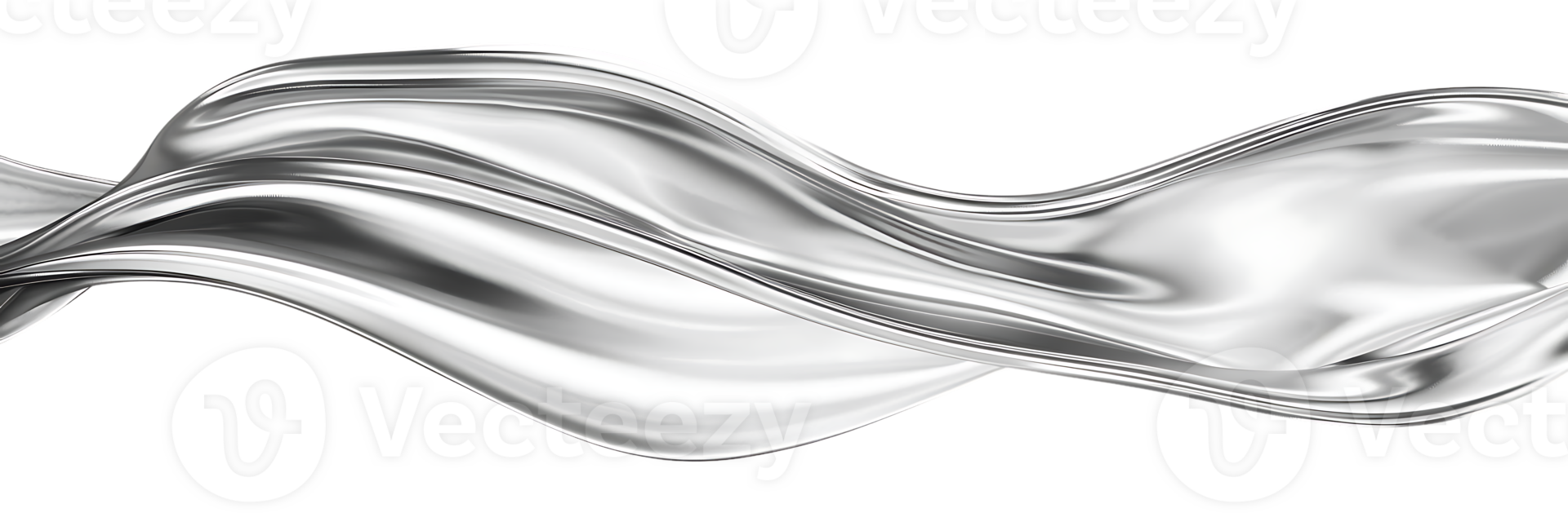 Silver Fabric Flowing with Graceful Waves, Creating a Dramatic and Elegant Transparent Background png