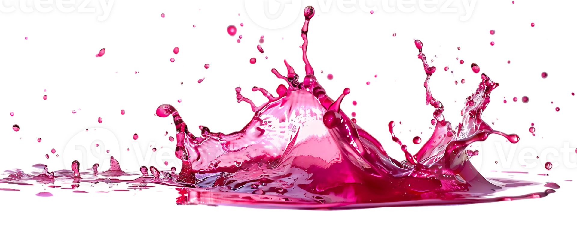 Pink Liquid Splashing on a Transparent Background, Creating a Vibrant and Dynamic Effect png