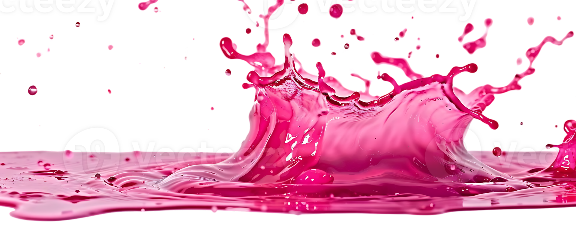 Pink Liquid Splashing and Creating Waves on a Transparent Background png