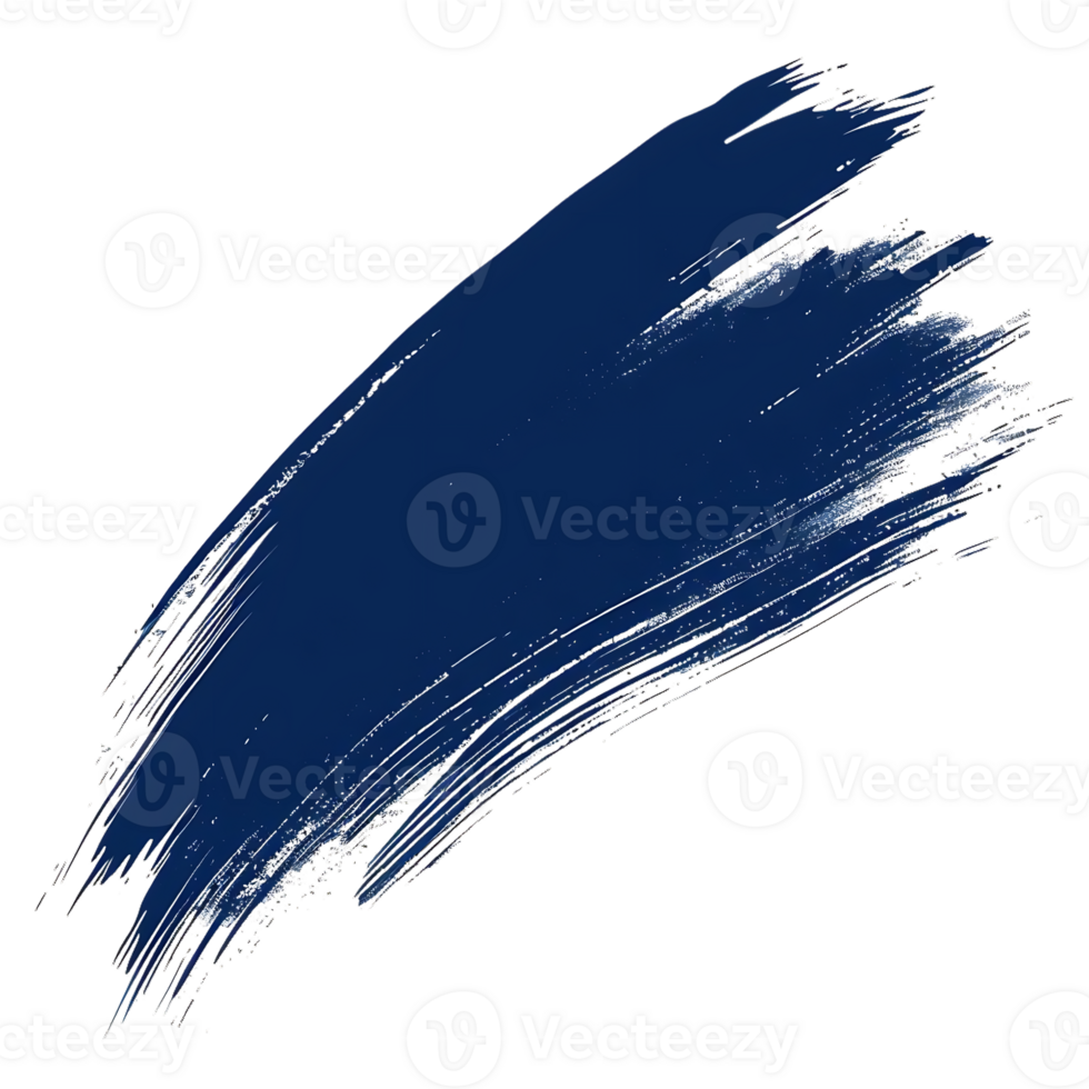 Blue Paint Brush Stroke on a Transparent Background, Abstract Art Design Element with a Sleek and Modern Feel, Ideal for Digital Projects, Websites, and Graphic Design. png