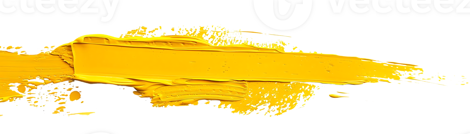 Yellow Paint Brushstroke on Transparent Background, A Bright and Bold Design Element png