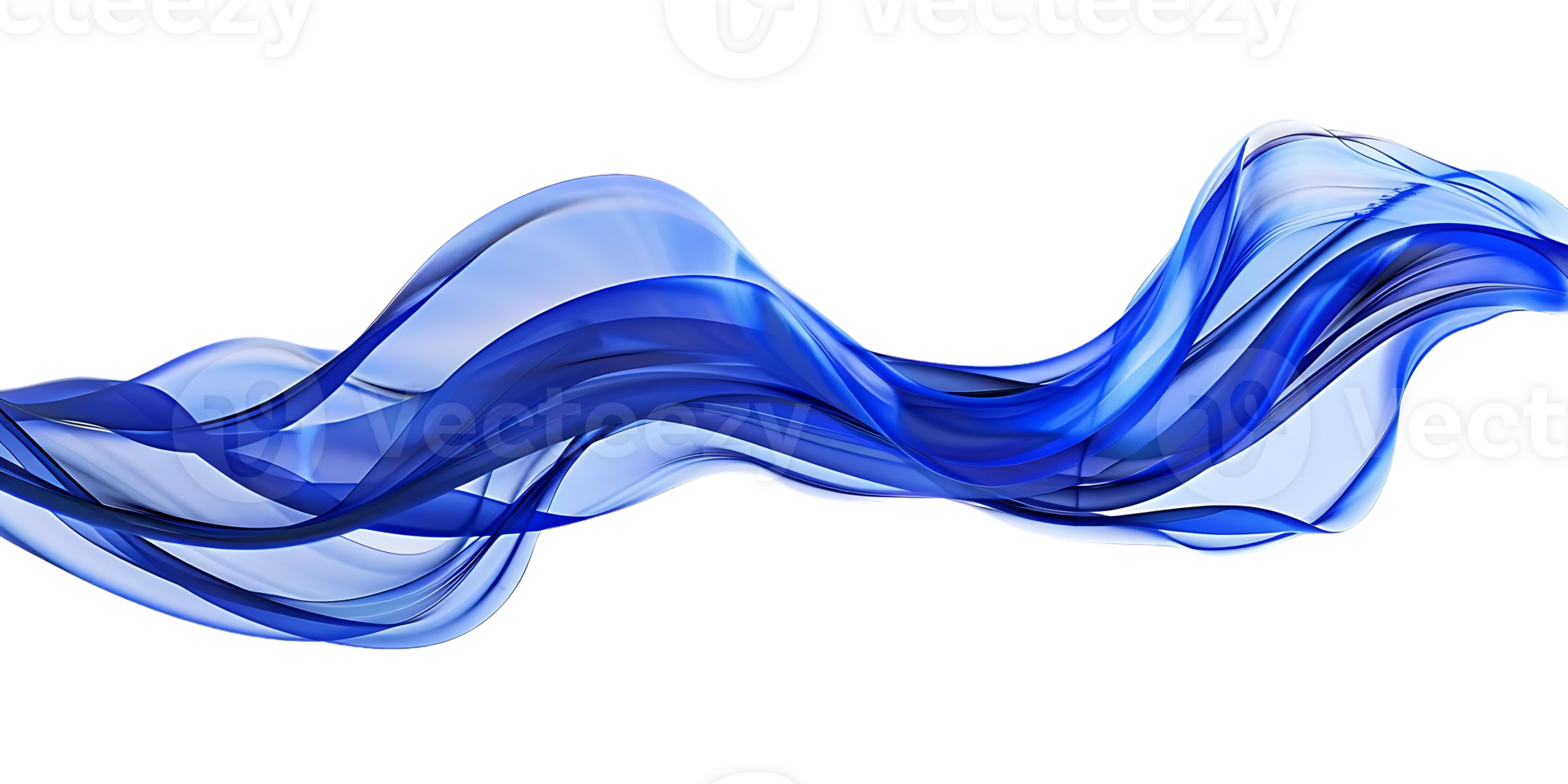 Abstract Blue Waves Flowing Through Transparent Background png