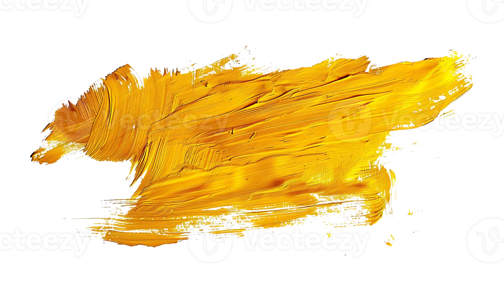 Abstract Gold Paint Stroke on Transparent Background with Artistic Texture and Vibrant Hues for Design Elements, Graphic Art, and Creative Projects png