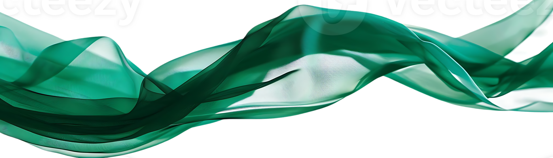 Emerald Green Fabric Flowing Gracefully on a Transparent Background, A Visual Delight for Design Inspiration png