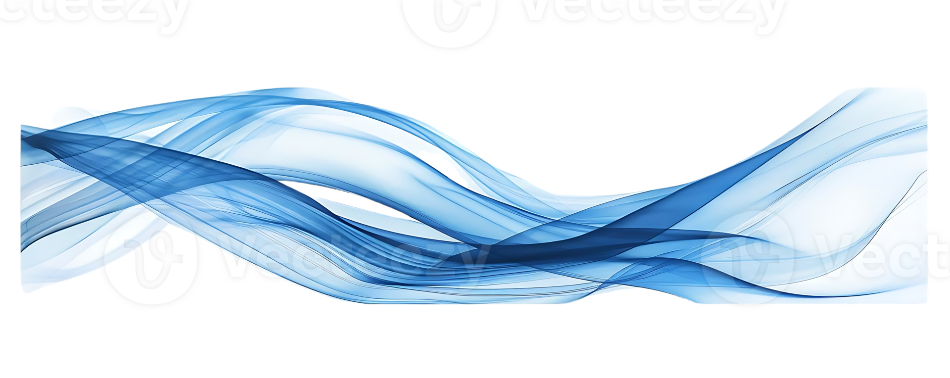 Abstract Blue Waves Flowing Gracefully on a Transparent Background png