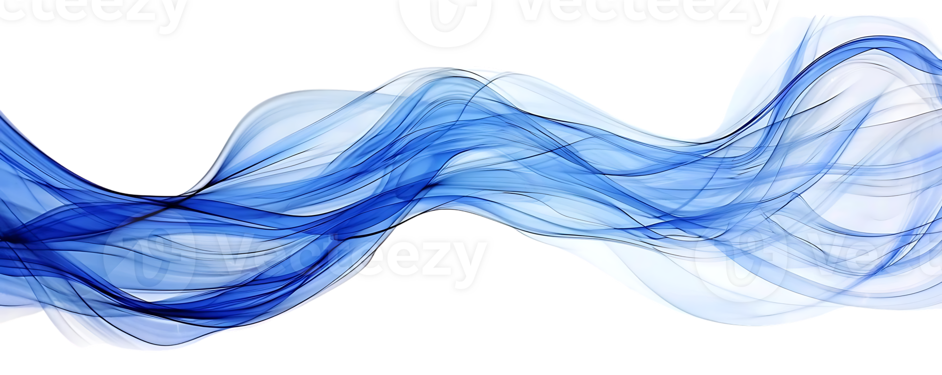 Blue Transparent Background Waves Flowing on a Black Background, Abstract Illustration with a Seamless Design png
