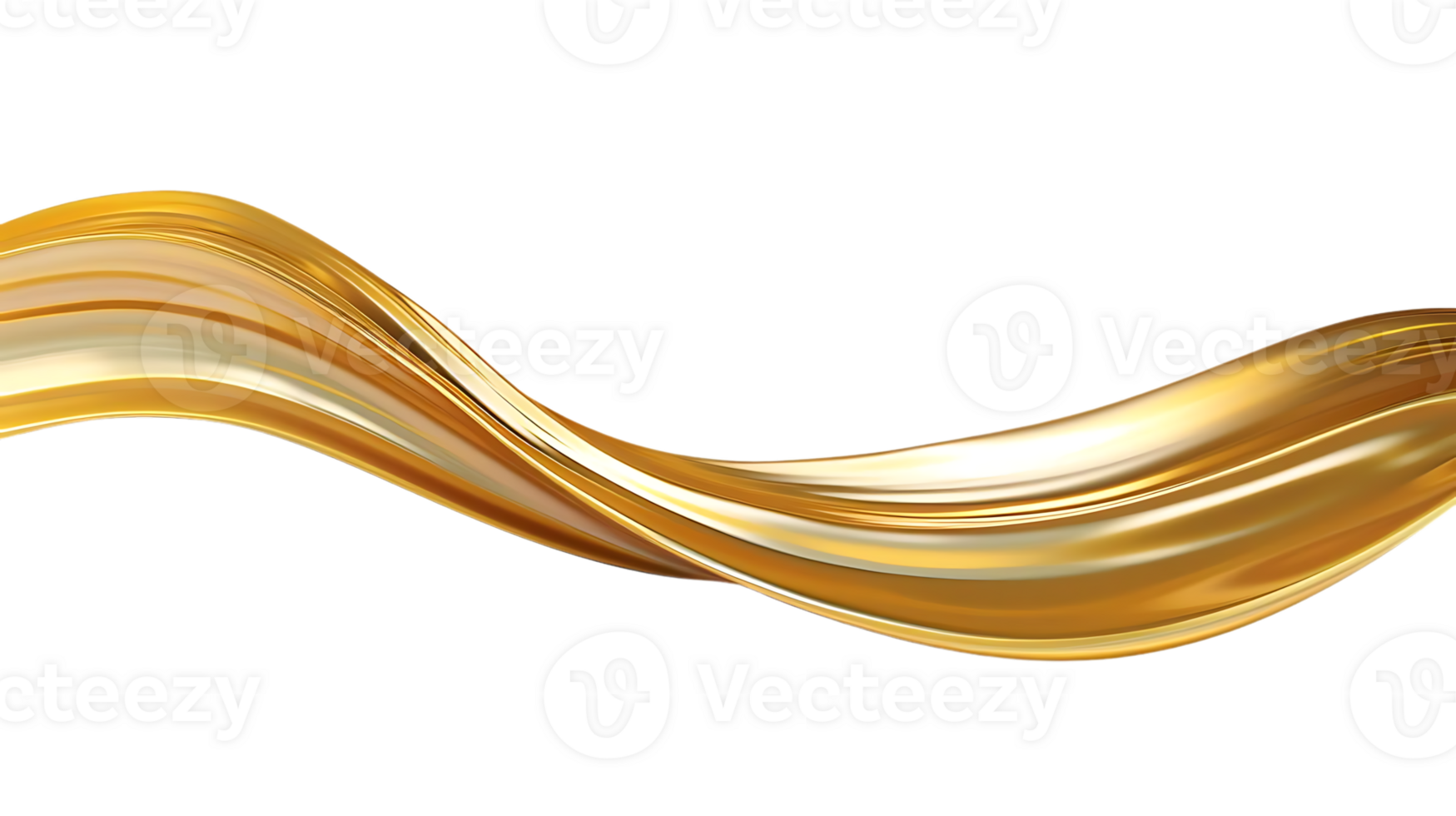 Golden Liquid Wave Flows Gracefully with a Transparent Background png