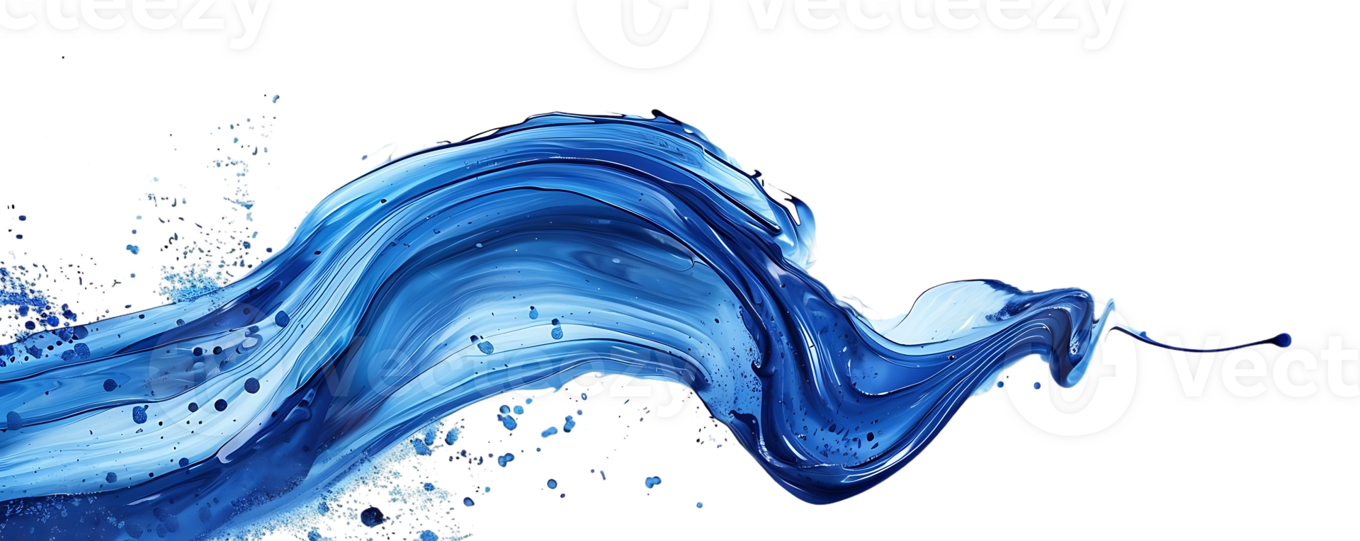 Blue Paint Swirls and Drips on a Transparent Background, a Visually Striking Abstract Artwork png