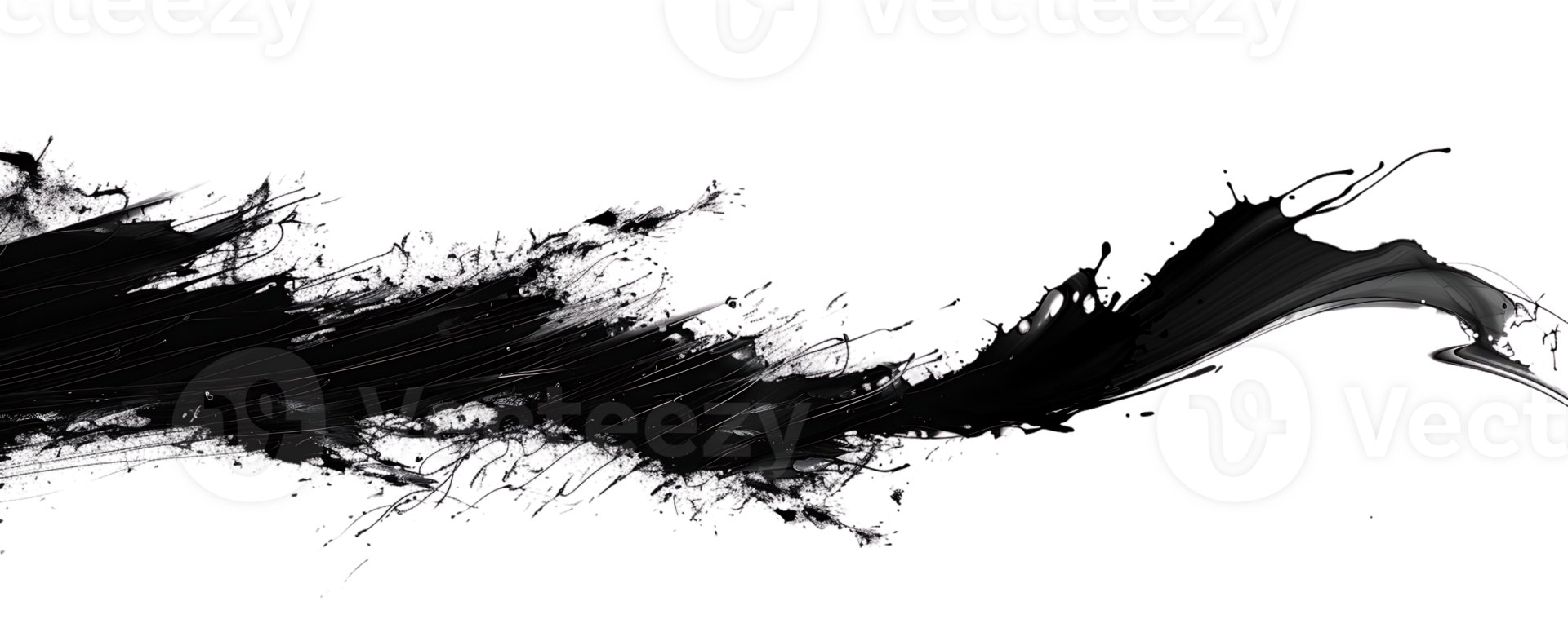 Abstract Black and White Swirl with Transparent Background, Perfect for Graphic Design and Web Design Projects png