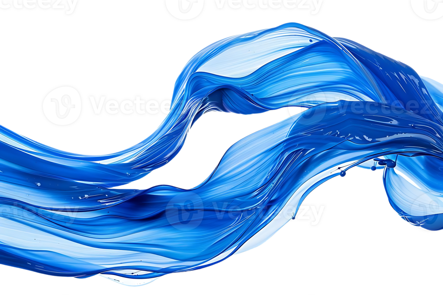 Abstract Blue Liquid Swirling with Transparent Background, Artistic Flowing Design png