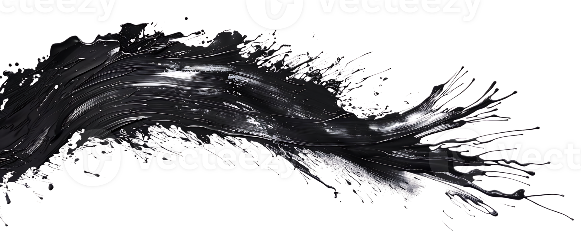 Abstract Black Paint Swirl with Transparent Background, Abstract Black Paint Swirl with Transparent Background png