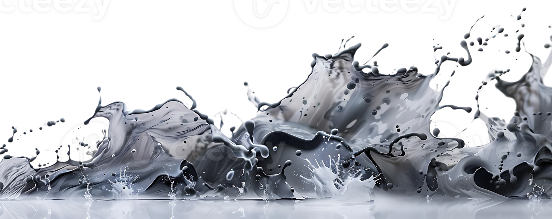 Liquid Silver Splashing on a Transparent Background, Creating an Abstract Art Work with Dynamic Movement and Fluid Shapes png