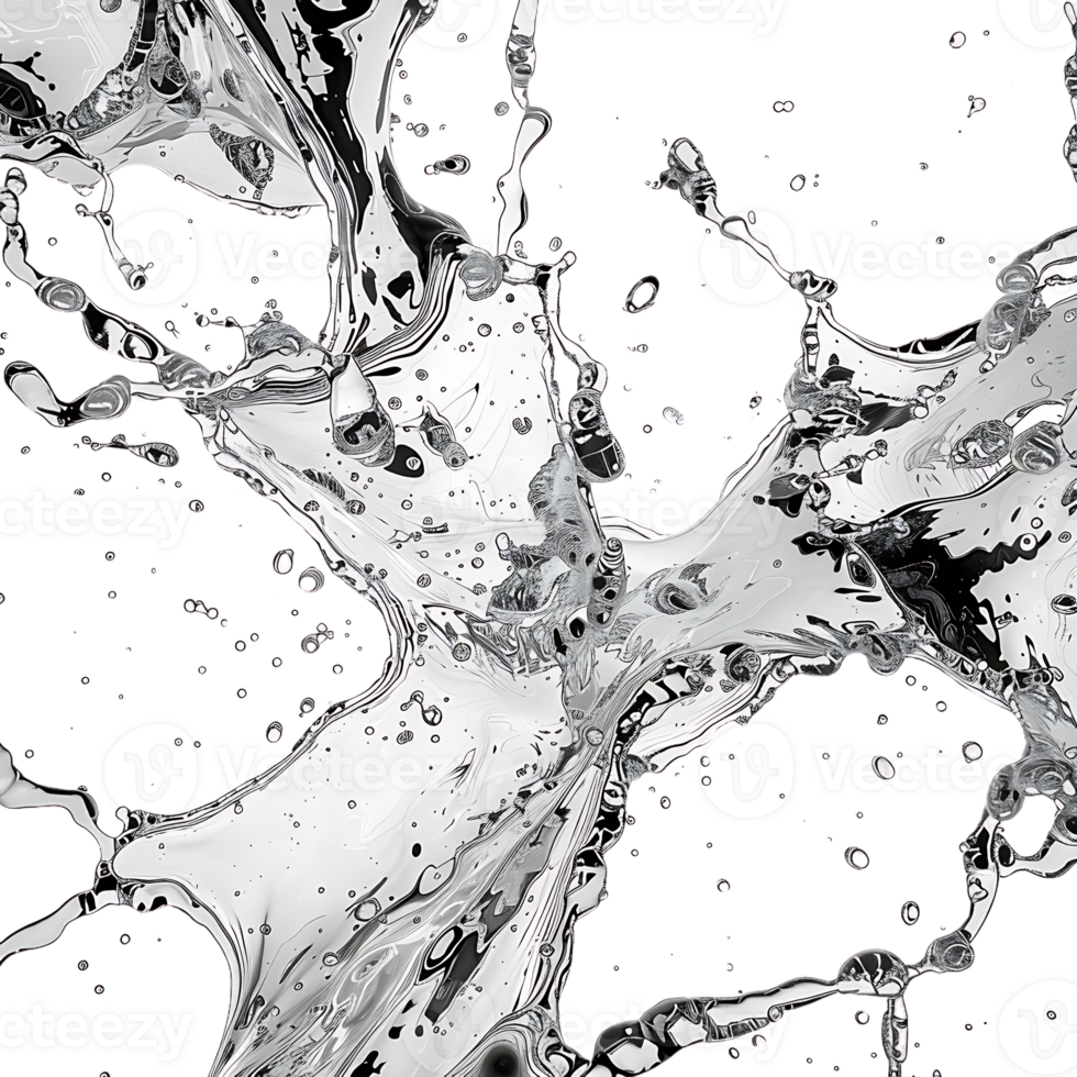 Water Splash with Transparent Background, Creating an Abstract Art Display png