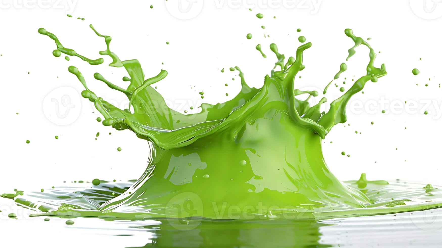 Green Liquid Splashing on a Transparent Background, A Stunning Visual Display png