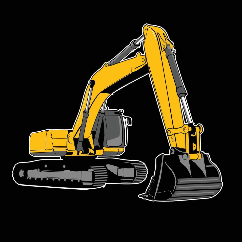 mining construction heavy equipment vector