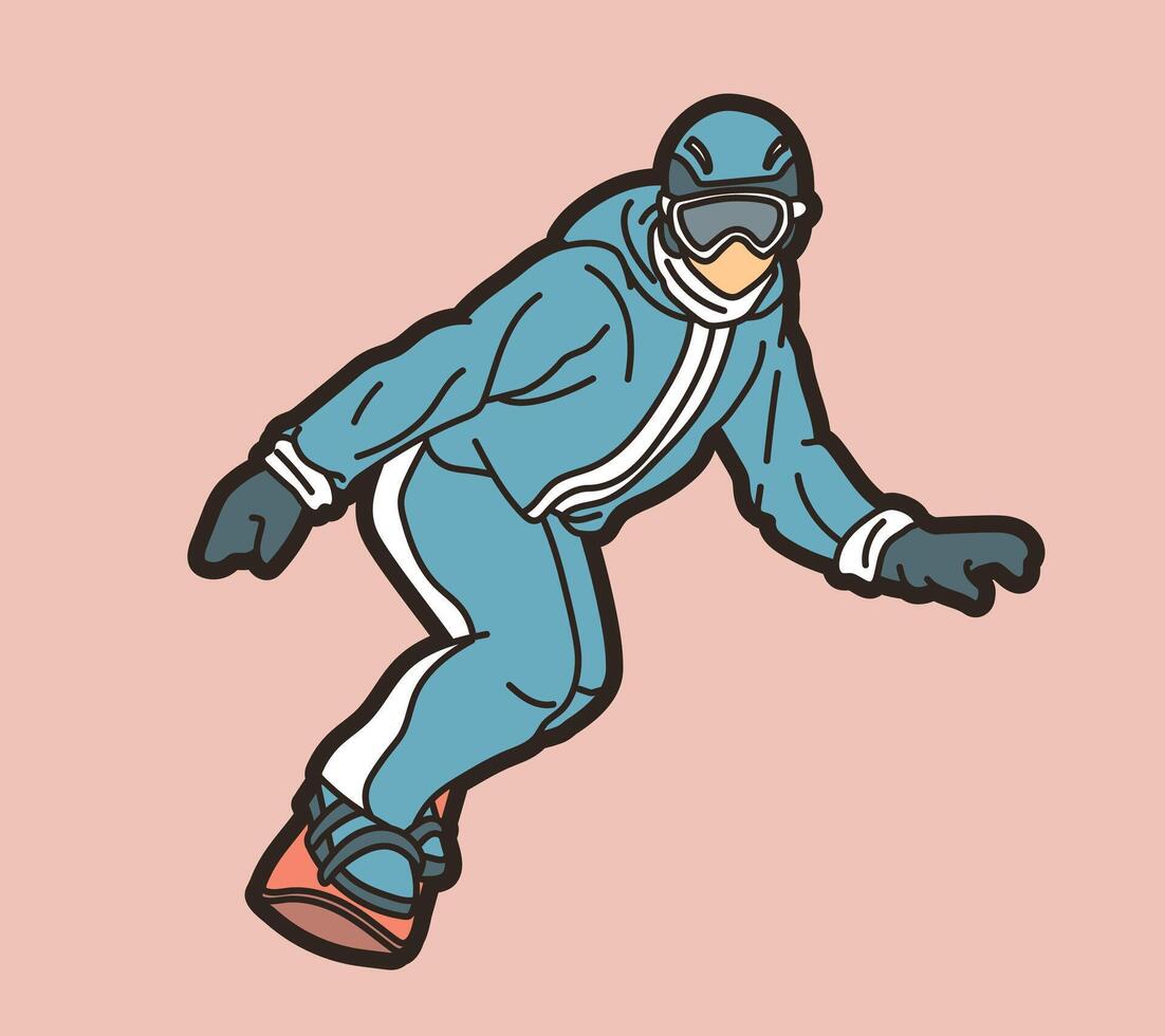 Snowboard Player Action vector