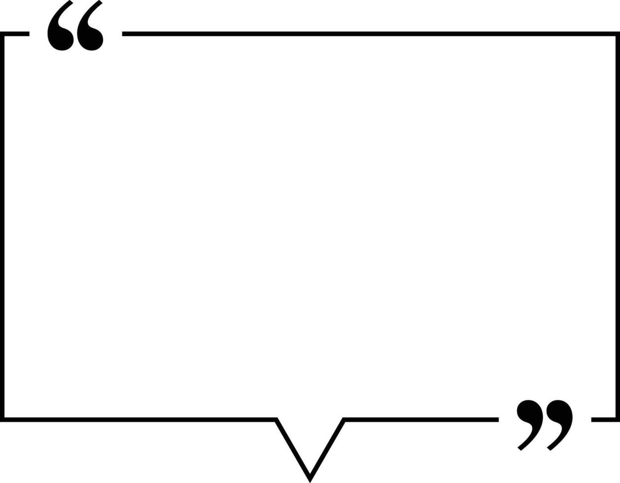 Quote Box Frame for speech quotation marks vector
