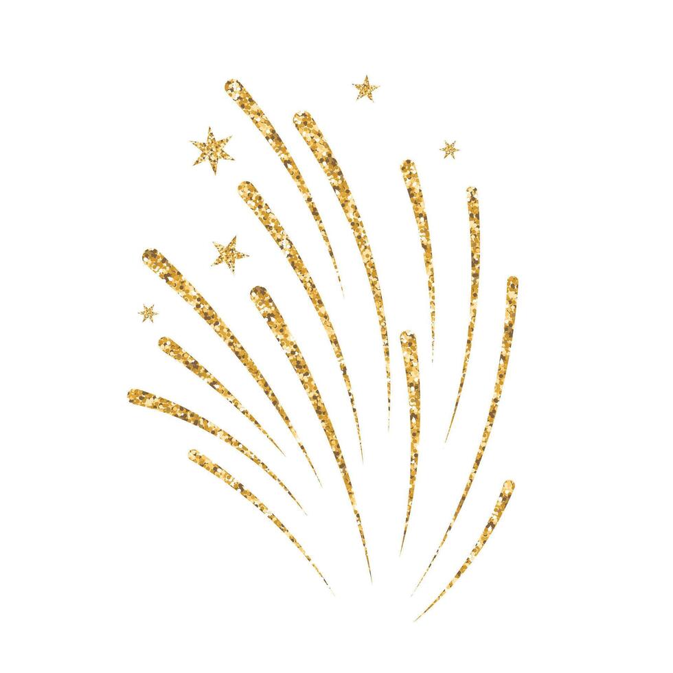 Explosion of festive fireworks. Golden sparkler. Illustration, design element vector